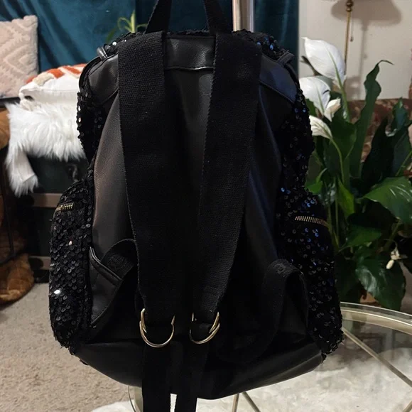 Juicy Couture Black Sequin Backpack with Buckles - Picture 3 of 8